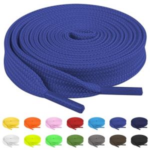 TBOC 2X Lacets Ruban Plats Bleu &Eacute;lectrique Lacet Plat [90 cm] Chaussures Baskets Patin Sport|Compatible Chaussure Converse Nike Air Force Adidas Stan Smith Puma Timberland Vans pour Enfant Adulte (THE BIG OUTLET COMPANY, neuf)