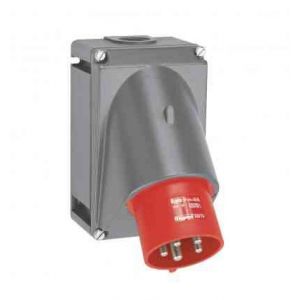 Fiche inclinée Hypra 32A - 3P+N+T - 380V~ à 415V~ - plastique - IP44 (By Elec, neuf)