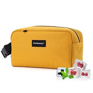 Petit sac isotherme pour travail, &eacute;cole, voyage, petit sac &agrave; d&eacute;jeuner isotherme pour adultes/enfants, mini glaci&egrave;re, bo&icirc;te &agrave; d&eacute;jeuner congelable pour yaourt (jaune) (Cerbonny Direct, neuf)