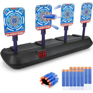 Tir à la Cible pour Nerf,Cible Numérique Électrique, 20 Balles, Jeux Enfants Enfants 3 4 5 6 7 8 9 10 Ans Jeu de Tir Intérieur Extérieur Cadeau de Noël Anniversaire (BESD-BBBB LTD, neuf)