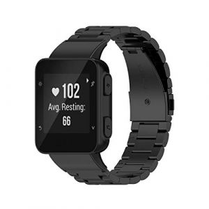 KOMI Bracelet compatible avec Garmin Forerunner 35J/35/30/Fore Athlete 35J, bracelet de rechange en m&eacute;tal en acier inoxydable (noir), Acier inoxydable M&eacute;tal (xihama, neuf)