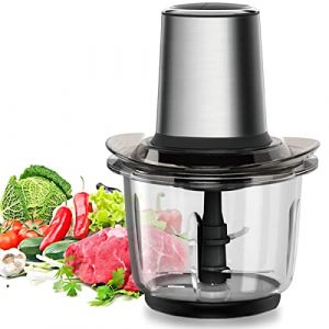 WAWORIO Hachoir &Eacute;lectrique, 400W viandes 2 vitesses, Mixeur avec 1.5 L Bol en Verre 4 Lames Inox, pour Hacher Viande, Oignon, Herbes, Fruit Sec Rapide et Sans Efforts, (no especificado) (LA SAFOR REPRI, neuf)
