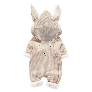 Grenouillère Bébé Garçon Hiver Chaud DAY8 Pyjama Garçon Automne Combinaison Bébé Garçon 0-24 Mois Vêtements Manteau Bébé Fille Naissance Body Unisexe Bébé Barboteuse Costume (80(12-18 Mois), Kaki) (SoLu DAY8, neuf)