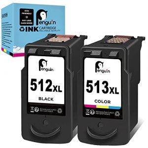 Penguin 512 513 510 511 Cartouches d'encre Remanufacturées pour Canon 512XL 513XL pour Canon Pixma MP230 MP240 MP250 MP260 MP270 MP280 MX350 MX420 iP2700 MP480 MP490 MP495 MX320 Imprimante (Penguinink France, neuf)
