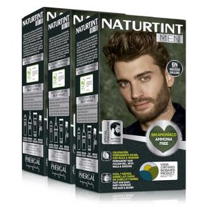 Naturtint Men | Coloration Permanente Sans Ammoniaque Spéciale Hommes | Couverture à 100% des Cheveux Blancs | Cheveux et Barbe | Couleur Naturelle et Durable | 6N Blond Foncé | Pack de 3 (LABORATORIOS PHERGAL, S.A., neuf)