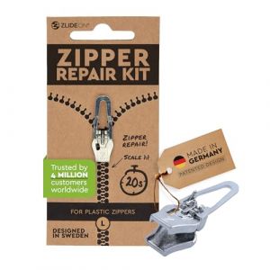 ZlideOn Curseur de Remplacement Fermeture à Glissière Fait en Allemagne - 1 Unité, Argenté, Standard (L) - 5B - Remplacement Instantané de Fermeture à Glissière en Plastique (ZlideOn, neuf)