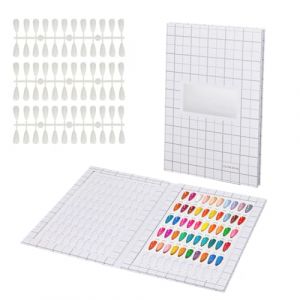 SUPERFINDINGS Livre de présentation des Couleurs d'ongles 192Pcs Conseils de l'ongle Blanc Gel Polish Display Board Nail Color Chart Display Book Nail Polish Sample Book Pointes de Rechange Outils (SUPERFINDINGS  FR, neuf)