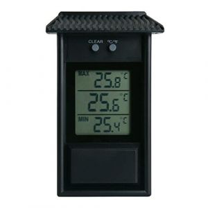 NA Thermom&egrave;tre num&eacute;rique pour serre &ndash; Thermom&egrave;tre max et min pour surveiller les temp&eacute;ratures maximales et minimales, accessoire de serre mural pour int&eacute;rieur ou ext&eacute;rieur Noir (HotglobalMall, neuf)