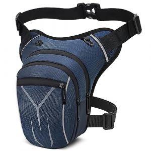 VOBUKE Sac de Jambe Tactique Etanche Sacoche Moto Leg Bag, R&eacute;fl&eacute;chissant Poche Jambe Sac Cuisse Banane Multifontion Sacs Ceinture Sport pour Homme Femme Voyage Camping Course Equitation Pochette (AOCAO, neuf)