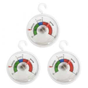 Lot de 3 thermom&egrave;tres de r&eacute;frig&eacute;rateur &agrave; cadran de 65 mm avec zones color&eacute;es, Thermom&egrave;tre analogique pour r&eacute;frig&eacute;rateur, freezer ou cong&eacute;lateur, Thermom&egrave;tre de refroidissement analogique (Thuranda O&Uuml;, neuf)