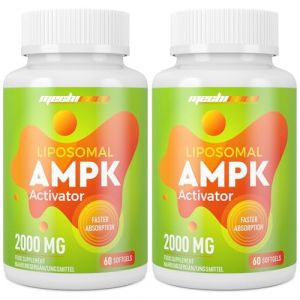 Capsules Liposomales Activateur AMPK 2000 mg (2 Paquets), Formule 6-en-1 avec Berbérine HCL, Quercétine Dihydratée et Resvératrol, pour un Soutien Antioxydant, Sans Soja, Sans Gluten (GoldenMyrrh, neuf)