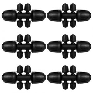 VooGenzek 6 Pi&egrave;ces Connecteur de Tuyau en T Barbel&eacute;, 6-Voies Raccord de Tuyau D'Irrigation pour Tube 13/16 mm &agrave; 4/7 mm, Connecteur D'Irrigation Goutte &agrave; Goutte &agrave; 6-Voies pour Jardin, Pelouse (VooGenzek, neuf)