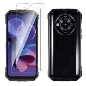 LYZXMY Coque pour Doogee S118 Pro(6.58") Noir Housse + 2 x Verre tremp&eacute; Protection &eacute;cran, Souple Silicone &Eacute;tui Protection Bumper TPU T&eacute;l&eacute;phone Case Cover (SLMY, neuf)