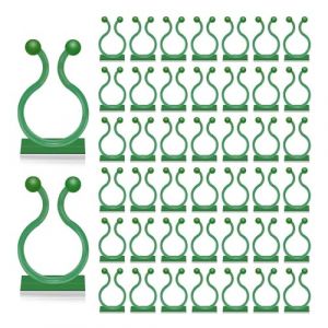 100 Pièces Clips Plantes Auto Adhésifs, Crochet Fixateur Murale Vigne Vert, Clip de Support pour Plantes Grimpantes, Mur Vigne Invisible Fixateur Mural Support pour Jardin Vignes Organisation (DEUKAM, neuf)