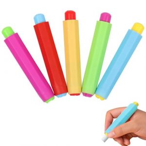 WOLMIK Lot de 5 porte-craies en plastique réglables, porte-craie colorés, porte-craie pour enfants, pour l'école, le bureau, la maison (Wolmik Fashion-EU, neuf)