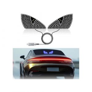 Yeux LED pour Pare-Brise de Voiture,Eclairage des Yeux du Diable pour Le Pare-Brise,Lampe à Yeux du Diable USB Plug Play pour Voiture,12 Modes de lumière pour Les Yeux du Diable pour Les Voitures (JKCUYOO, neuf)