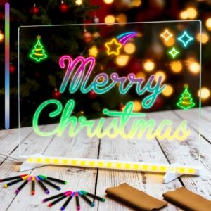 M&eacute;mo,Message Board 35x25CM,Tableau d'Affichage LED,Lumineuse Message,Acrylique Lumineuse Message LED,Tableau Lumineux en Acrylique,pour Bureau,&Eacute;cole,Maison,Caf&eacute; (CHENBOOW, neuf)