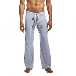 ZYUEER Pantalon Yoga Homme, Pantalon Bouffant Loose Couleur Unie Mode Pas Cher (Gris, XL) (moone, neuf)