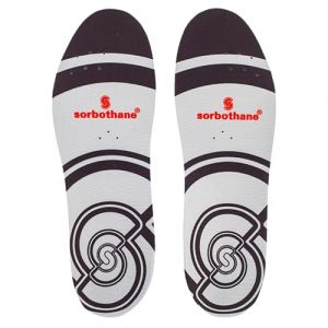 SORBOTHANE Sorbo Pro Semelles int&eacute;rieures pour homme et femme - Absorption des chocs, antibact&eacute;riennes, protection pendant le sport et l'activit&eacute; - Taille 42 - Gris/rouge (Boulevard Online, neuf)
