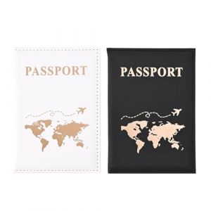 Protege Passeport,Etui Passeport,Pochette Passeport pour Hommes et Femmes,Couverture de Passeport en Cuir PU,Porte Passeport en Cuir PU Fonctionnel Multiples,Portefeuille Passeport Voyage Accessoires (RONGhouse, neuf)