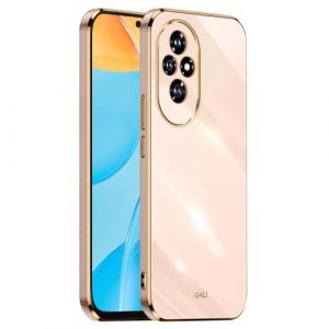 HONLEN Coque pour Honor 200 5G (6.7" inches), &Eacute;tui en TPU Souple en Silicone, Design de Cadre de Galvanoplastie - Rose (HONLEN, neuf)