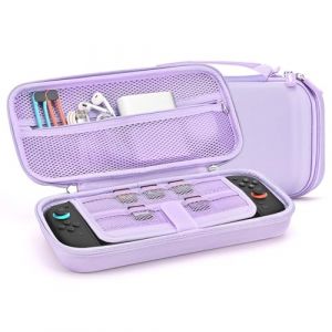 innoAura 14 en 1 Pochette Switch 2 pour NS Switch 2 (2025), Housse Switch 2 avec &eacute;tui de transport, coque de protection, grips pour sticks, protection d'&eacute;cran, pendentif mignon et autocollant, Violet (innoKit, neuf)