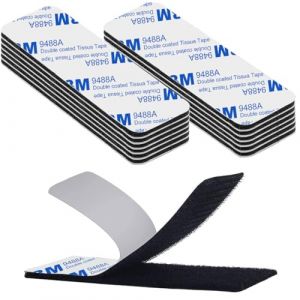 Rusoz Scratch Autocollant Double Face, 12 Paires Bande Scratch Agrippantes Adhésives Extra Fort 3cm x 10cm Adhésif Double Face Noir Puissant Accroche Murale Sans Percer pour Ménage, Bricolage (Rusoz-EU, neuf)