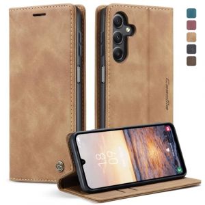 Eayulim Coque pour Samsung Galaxy A25 5G Etui Premium Housse en Cuir PU Pochette Protection Portefeuille Rabat Clapet Case Porte Carte Magn&eacute;tique &Eacute;tui pour Samsung Galaxy A25 5G,Marron (Eayulim, neuf)