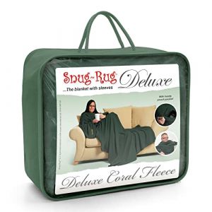 Vert Snug Rug Deluxe Couverture avec Manches Couverture &agrave; manches en polaire Plaid &agrave; Manche - Plaid Polaire avec Manche Femme Homme 260gsm luxueuse pour adulte Couverture Canape TV Hiver avec Poches Portables (CKB_LTD, neuf)