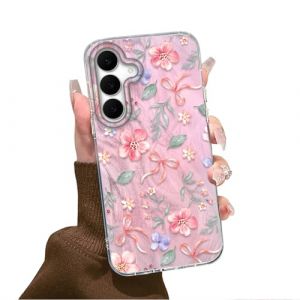 Tedyhulle Coque pour Samsung Galaxy S25 FE, Etui avec Rose Fleurs en Feuilles Adorable Motif, Fine Souple TPU Bumper Antid&eacute;rapante Antichoc Prot&egrave;ge Housse Femme Fille El&eacute;gante Paillette Case (xinhuiyuancase, neuf)