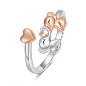 YFN Bague chat, &eacute;l&eacute;phant, grenouille, pingouin, panda, koala, paresseux en argent 925 Bague &agrave; bout ouvert en argent 925 Bijoux animaux mignons Taille ajustable Dames Hommes Cadeau (&Eacute;l&eacute;phant) (YFN desgin studio, neuf)