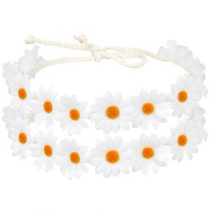 CRASPIRE 2 pièce de Bandeaux Couronne de Fleurs de Marguerite Couronne Florale Bohème Couronne de Cheveux Blancs Serre Tête Réglable Accessoires de Cheveux pour Femmes et Filles Bal de Fin D'Année (CRASPIRE FR, neuf)