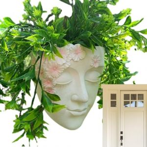 Alwida Jardinière Murale en Tête, Jardinière en Tête De Pla-nte Succulente, Pot De Jardinière en Résine pour Pla-ntes Succulentes,Pot De Fleur Mural, Pot De Fleurs Intérieur Et Extérieur, Décoration (genbmw, neuf)