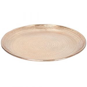 Imera Plateau oriental en aluminium 30 cm | Plateau à thé marocain de couleur dorée | Plateau doré oriental | Décoration orientale sur la table dressée (Marrakesch-Shop, neuf)