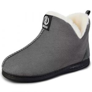 GURGER Chaussons Enfant Gar&ccedil;on Fille Hiver Chaud Peluche Montant Pantoufles de Maison Chaussons Bottes Bottines d'hiver Antid&eacute;rapantes Gris Taille 36 37 (sanyefen, neuf)