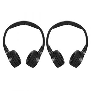 Écouteur de voiture, 2 canaux sans fil infrarouge IR Infrarouge Casque audio stéréo Son clair Casque léger et confortable pour appuie-tête de voiture Lecteur DVD adapté aux adultes et aux enfants (Karsew, neuf)