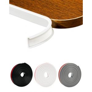 JSIWOTH Bande de Chant en Forme de U 15 mm, Profil de Finition Plan de Travail Auto-Adhésif 5 m, Protection Coin de Table Bébé, Cornière PVC Souple, Bande Caoutchouc pour Meubles, Comptoir, Étagère (WOPAI_USD, neuf)