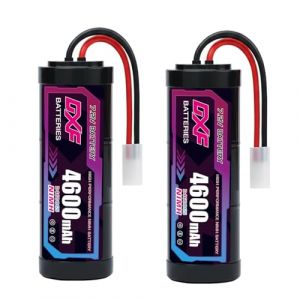 DXF Lot de 2 batteries NiMH RC 7,2 V 4600 mAh pour voiture RC Camion HPI Losi Kyosho Hobby pour voitures radiocommand&eacute;es, avions, h&eacute;licopt&egrave;res, bateaux (DXF Lipo Store, neuf)