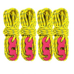 Azarxis Corde de Tente Réfléchissante 4 m Corde Nylon avec Tendeur en Aluminium Léger Φ3mm Ficelle 4 Pièces pour Bâche Fixation Camping (01 Jaune - 4 Pièces - Φ3mm) (Azarxis (FR), neuf)