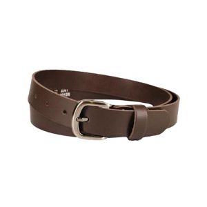 Ceinture de 3 cm pour femmes et hommes, v&eacute;ritable cuir complet, ceinture en jean avec boucle RDS-02, marron fonc&eacute;, 125cm Gesamtl&auml;nge 140cm (AB-BELT&BAG, neuf)