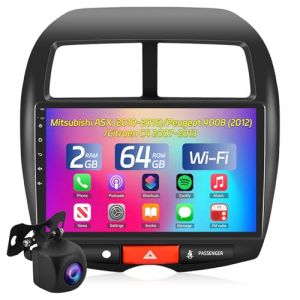 NHOPEEW Autoradio 2+64G per Mitsubishi ASX 2010-2016/Peugeot 4008 2012/Citroen C4 2007-2013 - Carplay Senza fili e Android Auto - Stereo Android 13 da 10,1 pollici Con WiFi EQ GPS Mirror Link FM RDS (Tianju-EU, neuf)