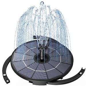 Fontaine Solaire Exterieure de Jardin avec Panneau Solaire Amovible de 2,8W 2 en 1 Fontaines Extérieures avec Support Fixe 6 Buses pour Bassins D'agrément Exterieur Fontaine à Oiseaux（2,8W） (AISITIN Boutique Agréée RV, neuf)