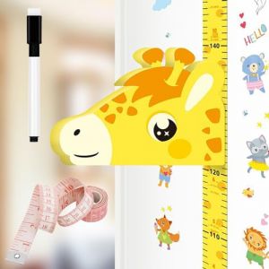 Tomuvpzn toise murale enfant diagramme en pour la Hauteur de la toise Chambre des enfants, mesure de la taille de l'enfant diagramme, mesure 3D mouvement tête de girafe altimètre pour les animaux (Tomuvpzn Store, neuf)