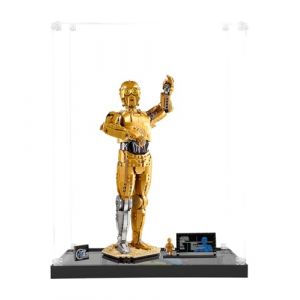 ICUANUTY Vitrine en acrylique pour Lego C-3PO B 75398, rangement et organisation à l'abri de la poussière, pour modèle Lego, dimensions : 22 x 22 x 42 cm (boîtier d'affichage uniquement) (icuanuty EU, neuf)