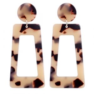 Femmes Argent Boucles D'Oreilles, Boucles D'Oreilles En Acrylique Léopard Boucles D'Oreilles Pour Femmes Grande Boucle D'Oreille Géométrique Longue Pendante Bijoux Brincos Cadeaux D'Anniversaire (taiyuanyangyue, neuf)