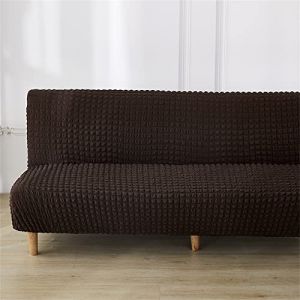 Surwin Housse de Canapé sans Accoudoir élastique Canapé 2/3 Places, Seersucker Housse de Clic Clac Couverture de Canapé-lit Universel Tout Couvert Canapé Pliant Protecteur (Noir,2 Places) (Yiwin, neuf)