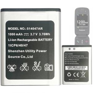 Aousavo 514047AR 514047AR Batterie de Rechange Compatible avec KX-TU446, KX-TU446/4, KX-TU456, KX-TU456EXCE, KX-TU466EXBE, KX-TU466EXWE 514047AR T&eacute;l&eacute;phone Portable Seniors (BC everything, neuf)