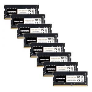 【DDR4 RAM Mise à Niveau pour Portable】 GIGASTONE 128Go Kit(8x16Go) DDR4 2666MHz(2400MHz Or 2133MHz) PC4-21300(PC4-19200/17000) CL19 1.2V SODIMM 260pin UnbuffeRouge Non ECC Mémoire Haute Performance (Gigastone Pro, neuf)