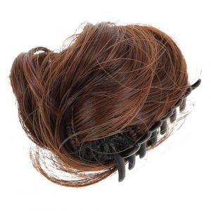 Veemoon Chignon Postiche avec Pince Griffes Extension de Cheveux Synthétiques Réaliste Accessoire Coiffure Élégant et Confortable Mariage et Couleur Marron (Quiet Window, neuf)