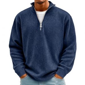 Gilet Homme Chaud Sweat Manga Fourrure Hiver Chaude Chauffant Laine Sherpa Interieur Longue Manches Zipp&eacute;e Vestes Thermique Polaire Fourr&eacute; Pull Chauffant Homme XL (LIAOKE, neuf)